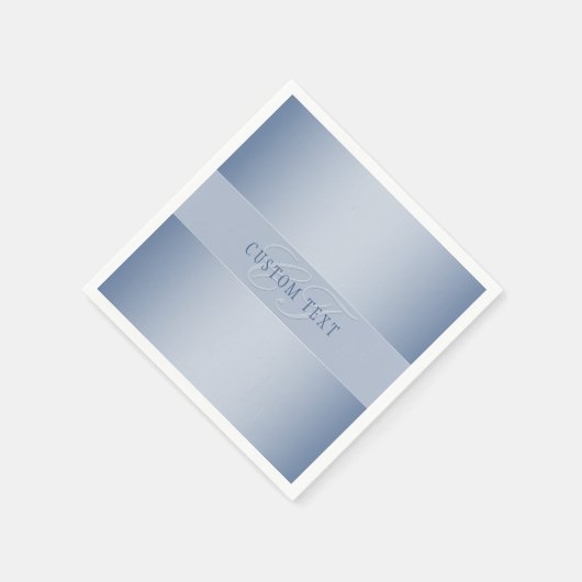 Elegant Editable Monogram Script Writing | Blau Serviette (Ecke)