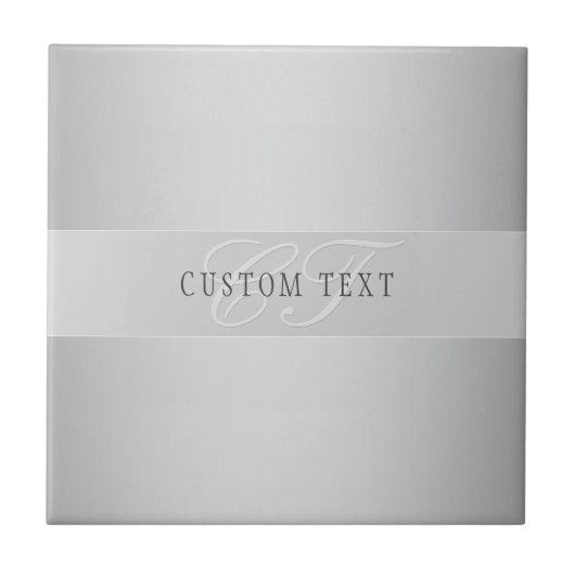 Elegant Editable Monogram Script Writing | Grau Fliese (Vorderseite)