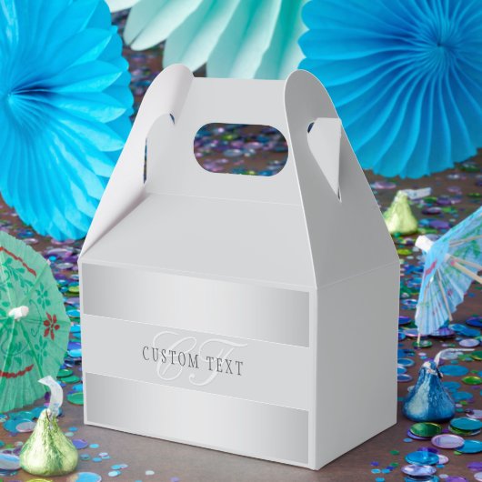 Elegant Editable Monogram Script Writing | Grau Geschenkschachtel (Party)