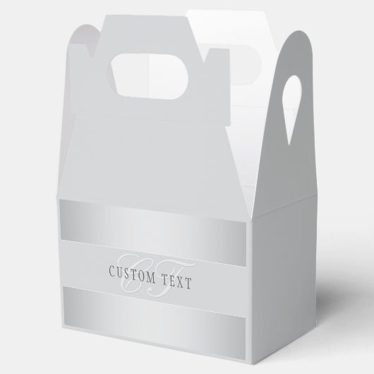 Elegant Editable Monogram Script Writing | Grau Geschenkschachtel (Geöffnet)