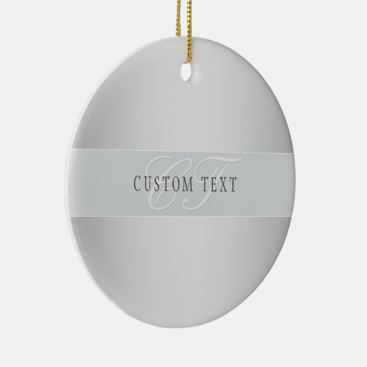 Elegant Editable Monogram Script Writing | Grau Keramik Ornament (Rechts)