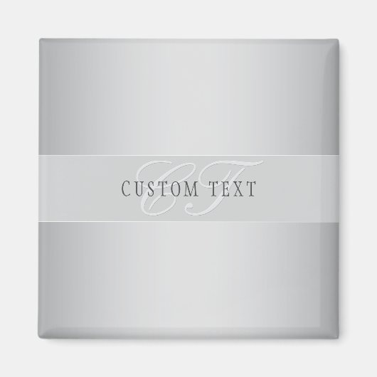 Elegant Editable Monogram Script Writing | Grau Magnet (Vorne)