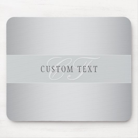 Elegant Editable Monogram Script Writing | Grau Mousepad (Vorne)