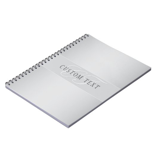 Elegant Editable Monogram Script Writing | Grau Notizblock (Linke Seite)