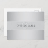 Elegant Editable Monogram Script Writing | Grau Postkarte (Vorne/Hinten)