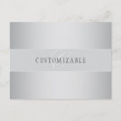 Elegant Editable Monogram Script Writing | Grau Postkarte (Vorderseite)