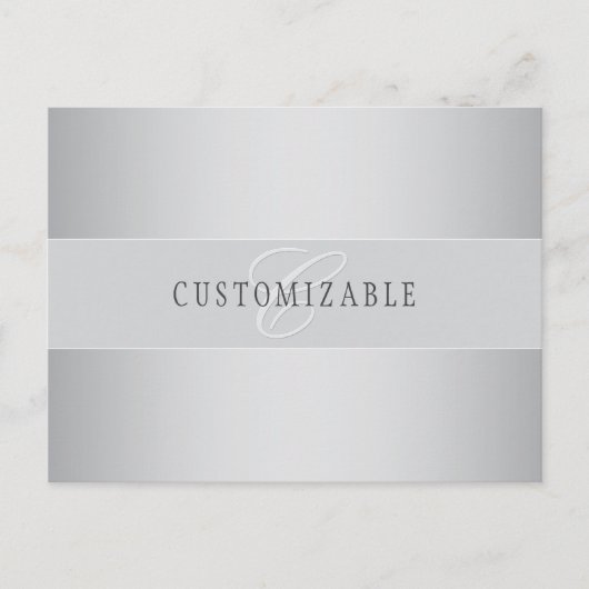 Elegant Editable Monogram Script Writing | Grau Postkarte (Vorderseite)