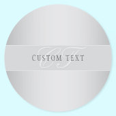 Elegant Editable Monogram Script Writing | Grau Runder Aufkleber