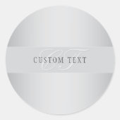 Elegant Editable Monogram Script Writing | Grau Runder Aufkleber (Vorderseite)