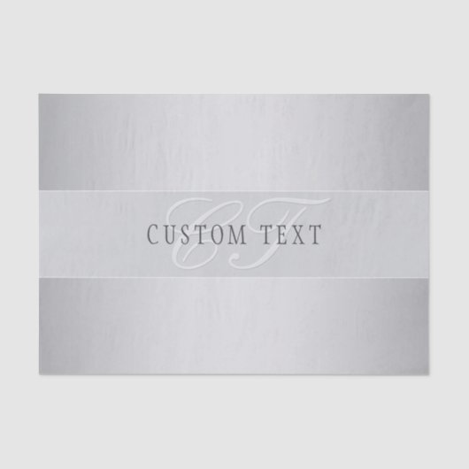 Elegant Editable Monogram Script Writing | Grau Seidenpapier (Vorderseite)