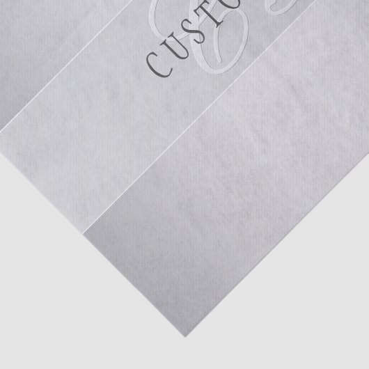 Elegant Editable Monogram Script Writing | Grau Seidenpapier (Ausschnitt)