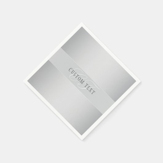 Elegant Editable Monogram Script Writing | Grau Serviette (Ecke)