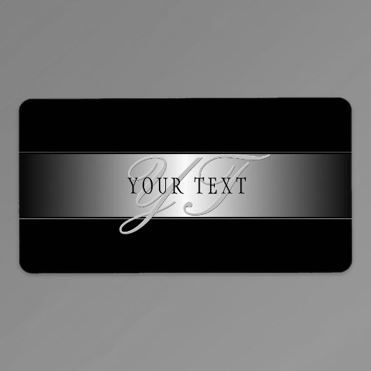 Elegant Editable Monogram Script Writing | Schwarz Adressaufkleber