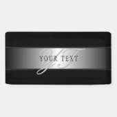 Elegant Editable Monogram Script Writing | Schwarz Banner (Horizontal)
