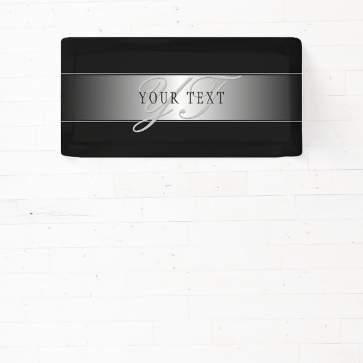 Elegant Editable Monogram Script Writing | Schwarz Banner (InSitu)