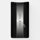 Elegant Editable Monogram Script Writing | Schwarz Banner (Vertikal)