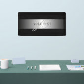 Elegant Editable Monogram Script Writing | Schwarz Banner (Messe)