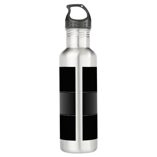 Elegant Editable Monogram Script Writing | Schwarz Edelstahlflasche (Rückseite)