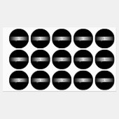 Elegant Editable Monogram Script Writing | Schwarz Etiketten (Blatt)