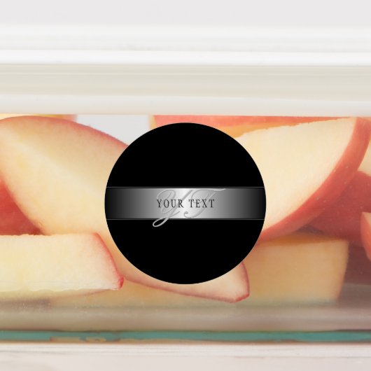 Elegant Editable Monogram Script Writing | Schwarz Etiketten (Befestigt)