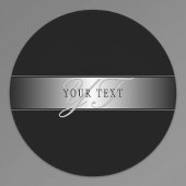 Elegant Editable Monogram Script Writing | Schwarz Etiketten