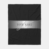 Elegant Editable Monogram Script Writing | Schwarz Fleecedecke (Vorderseite)