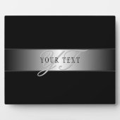 Elegant Editable Monogram Script Writing | Schwarz Fotoplatte (Vorderseite)
