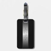 Elegant Editable Monogram Script Writing | Schwarz Gepäckanhänger (Rückseite vertikal)
