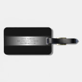 Elegant Editable Monogram Script Writing | Schwarz Gepäckanhänger (Rückseite horizontal)