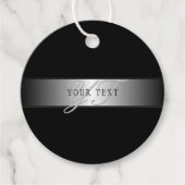Elegant Editable Monogram Script Writing | Schwarz Geschenkanhänger (Vorderseite)