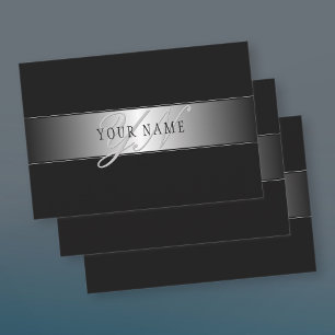 Elegant Editable Monogram Script Writing Schwarz Geschenkpapier Set