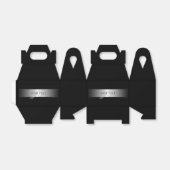 Elegant Editable Monogram Script Writing | Schwarz Geschenkschachtel (Ungefaltet)