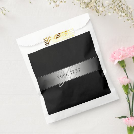 Elegant Editable Monogram Script Writing | Schwarz Geschenktütchen (Versiegelt)