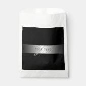 Elegant Editable Monogram Script Writing | Schwarz Geschenktütchen (Vorderseite)