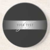 Elegant Editable Monogram Script Writing | Schwarz Getränkeuntersetzer (Vorne)