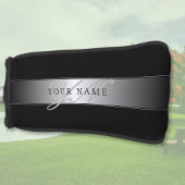 Elegant Editable Monogram Script Writing | Schwarz Golf Headcover