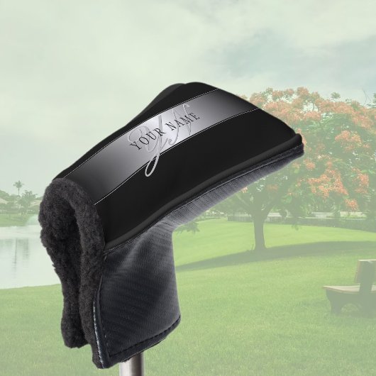 Elegant Editable Monogram Script Writing | Schwarz Golf Headcover