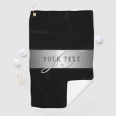 Elegant Editable Monogram Script Writing | Schwarz Golfhandtuch (Insitu)