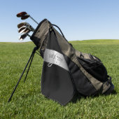 Elegant Editable Monogram Script Writing | Schwarz Golfhandtuch (Gras)