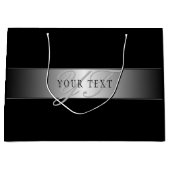 Elegant Editable Monogram Script Writing | Schwarz Große Geschenktüte (Vorderseite)