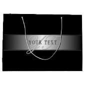 Elegant Editable Monogram Script Writing | Schwarz Große Geschenktüte (Rückseite)