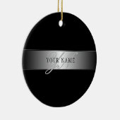 Elegant Editable Monogram Script Writing | Schwarz Keramik Ornament (Rechts)