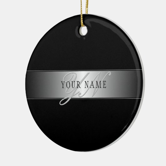 Elegant Editable Monogram Script Writing | Schwarz Keramik Ornament (Links)