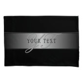 Elegant Editable Monogram Script Writing | Schwarz Kissenbezug (Vorderseite)