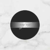 Elegant Editable Monogram Script Writing | Schwarz Konfetti (Klein Vorderseite)