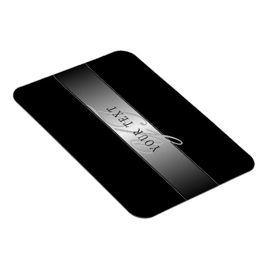 Elegant Editable Monogram Script Writing | Schwarz Magnet (Rechte Seite)