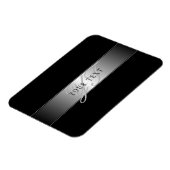 Elegant Editable Monogram Script Writing | Schwarz Magnet (Linke Seite)