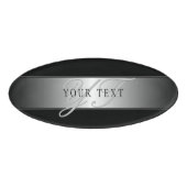 Elegant Editable Monogram Script Writing | Schwarz Namenschild (Vorderseite)