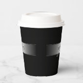 Elegant Editable Monogram Script Writing | Schwarz Pappbecher (Links)