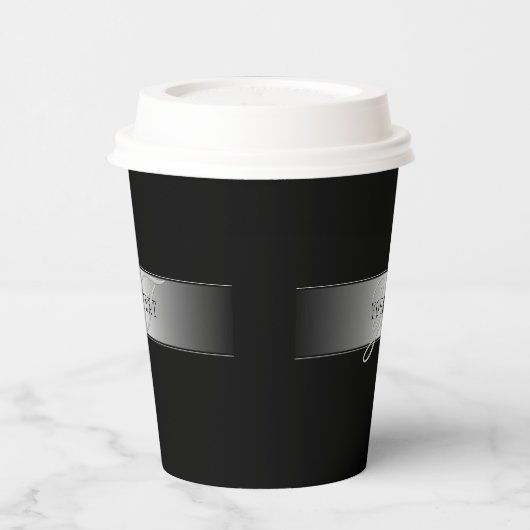 Elegant Editable Monogram Script Writing | Schwarz Pappbecher (Links)